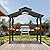 Domi Hardtop Grill Gazebo 8x5FT, Grill Canopy for Outdoor Grill w/Double Galvanized Steel Roof and 2 Side Shelves, BBQ Gazebo Grill Tent for Patio Garden Backyard, Brown