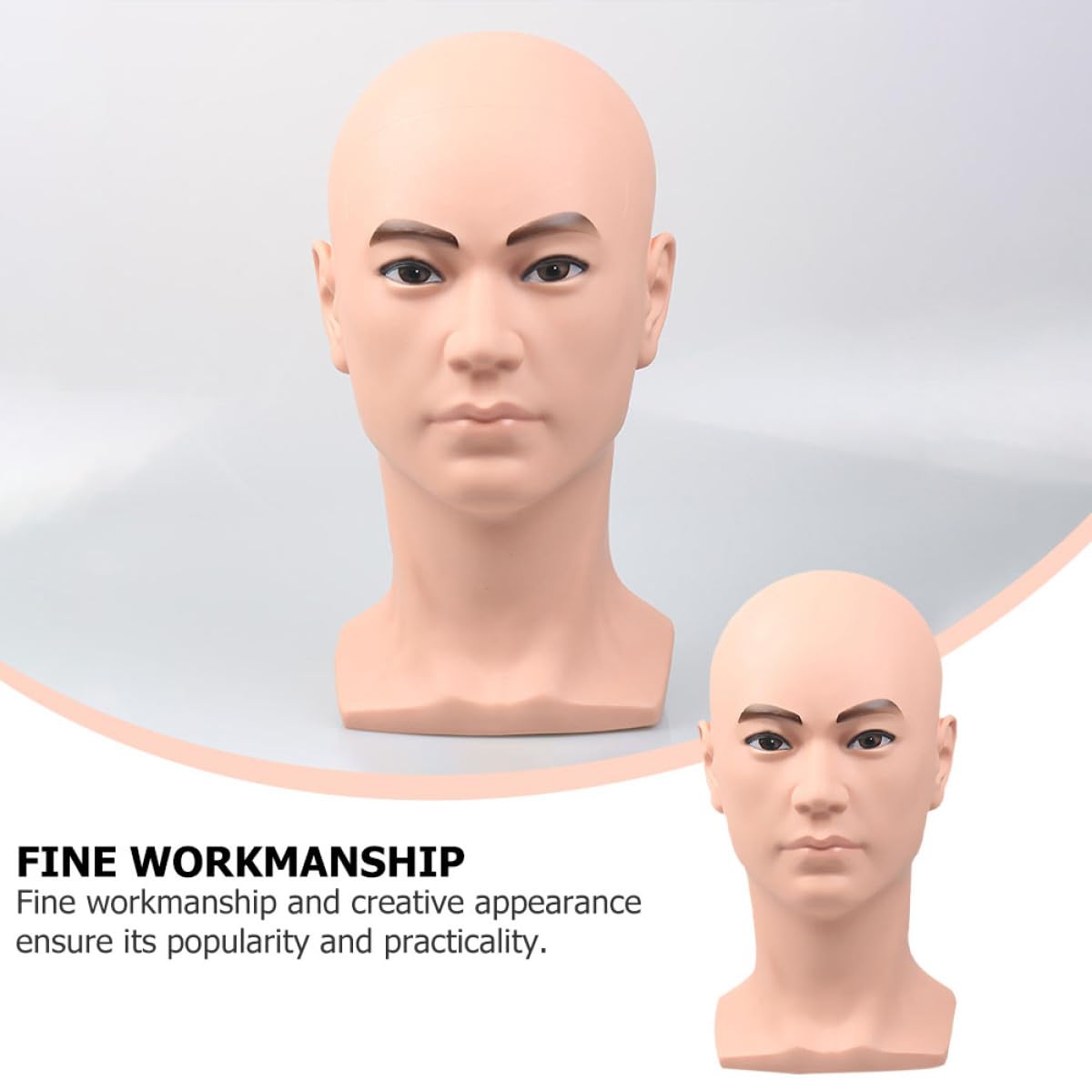 Ciieeo Mannequinkopfständer Glatzenkopf Modell aus Glattem Kunststoff Perücken und Hutdisplay für Salon und Zuhause Vielseitiger Perückenständer für Styling Trockenständer