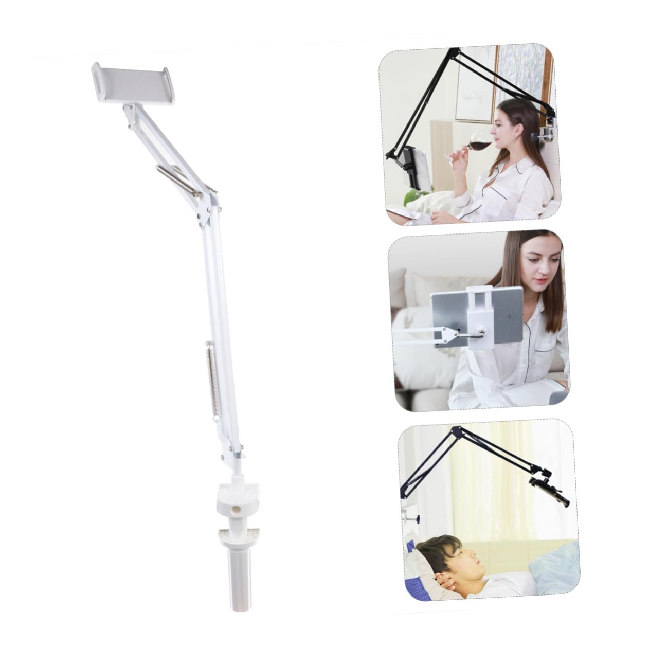 Supporto Tavolo in Metallo con Braccio Estensibile e Snodabile Porta e Tablet per Spessori per Video e Film