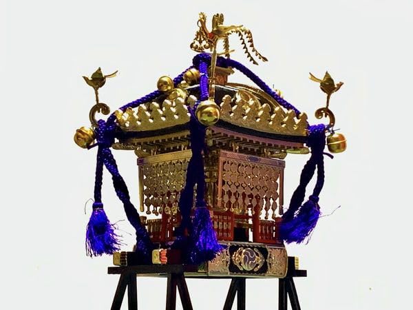 Amazon | [完成品] 神輿 1/8サイズ お祭り 茶塗朱房 (黒塗紫房 