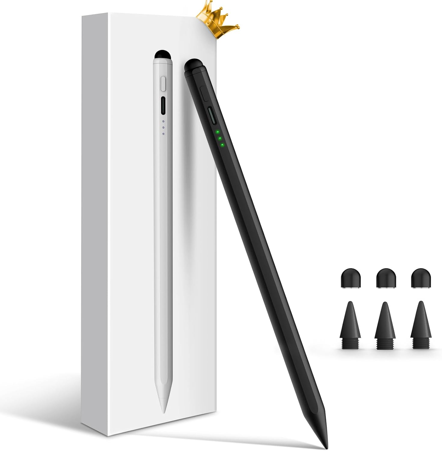 Stylus pen for ipad dual-tip 13 mins fast charge pencil for apple palm  rejection tilt sensitivity compatible w ipad 10 pro 11 12 9in m4  air