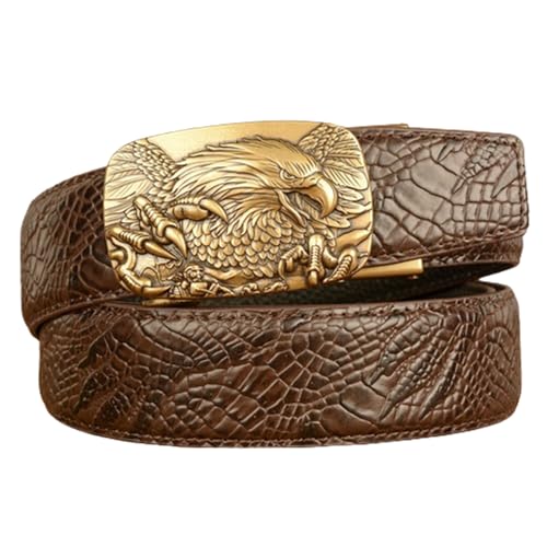 Ceinture à cliquet pour homme marron avec sangle réglable légère