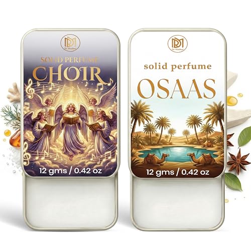 Image of Dr.Mashur Solid Perfume |Osaas&Choir Alcohol Free Wax Perfume Balm, Long Lasting | Pocket Tin 12g, Pack Of 2| Non Greasy Smooth Glide, Travel Friendly Men And Women