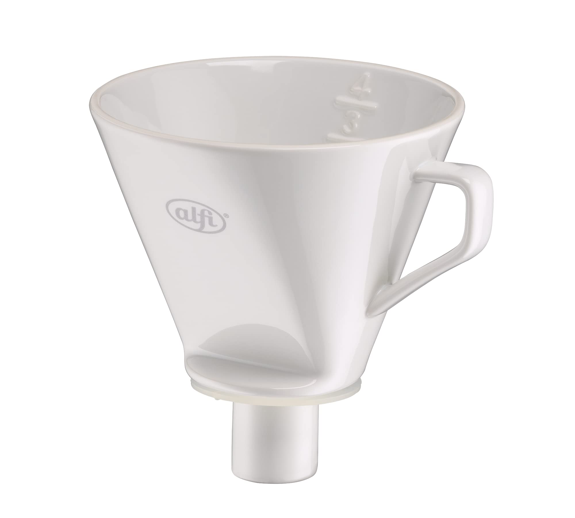 alfi SKYLINE 1,0l, coconut white mat, Edelstahl-Isolierkanne & AROMA PLUS, weiß, Kaffeefilter aus Porzellan, für Filterpapier Größe 4, Handfilter für Thermoskanne, wiederverwendbar, spülmaschinenfest