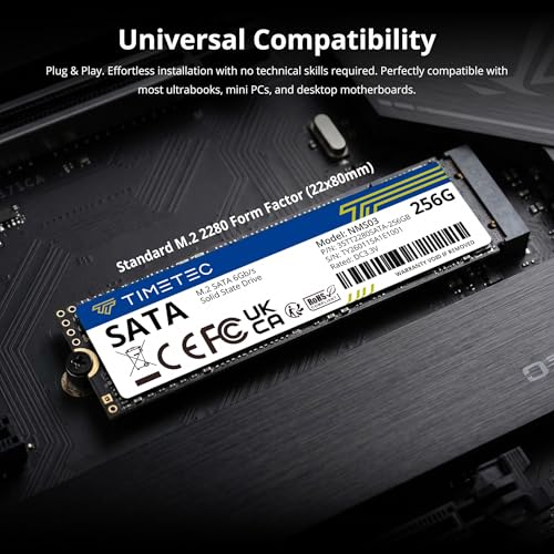 Image of Timetec 256GBx2 (2 Pack) SSD 3D NAND TLC SATA III 6Gb /s M.2 2280 NGFF 128TBW Read Speed Up to 550MB /s SLC Cache Performance Boost Internal Solid State Drive for PC Computer Laptop and Desktop