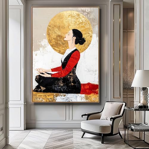Image art mural zen 80x120 cm pour aménager une salle de yoga moderne et calme