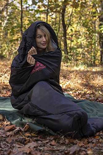 Bolsa de dormir para clima frío para adultos, adolescentes y niños, con capucha y bolsa de compresión para camping, mochilero, frío extremo, interiores o exteriores miniatura 5
