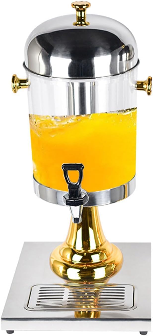 MYUYEE 8L Juice Dispenser Beverage Dispenser With Spigot Hot Cold Drink Dispenser Coffee Urn For Parties Restaurant Hotel Bar (Gold)