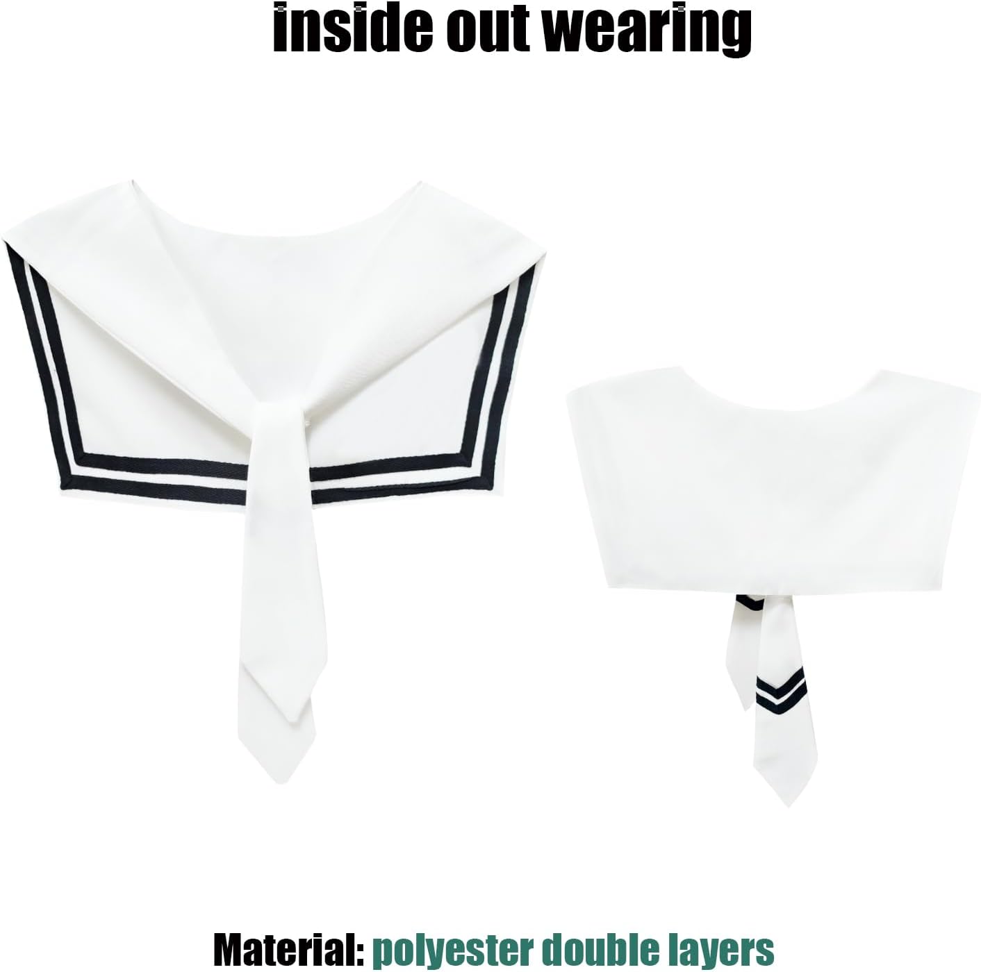 Fake Sailor Collar Women Detachable Top Scarf Necklace Accessory for Dresses, Shirts, Sweaters & Blouses