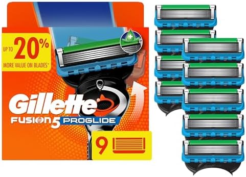 Gillette Fusion5 ProGlide Razor Blades for Men, 5-Blade Razor Refills, 9 Count