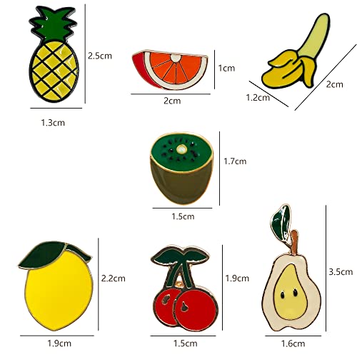 16PCS Cute Fruit Pin Set Strawberry Avocado Peach Pineapple Banana Cherry Brooch Cartoon Badge Lapel Backpack Scarf Decoration3