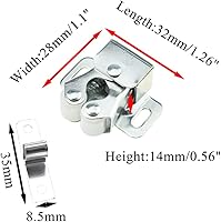 Vista 2 de Hahiyo Pestillo de puerta de doble rodillo, pie más corto, acero laminado en frío, se mantiene en su lugar, cierre suave, sin ruido de chirrido