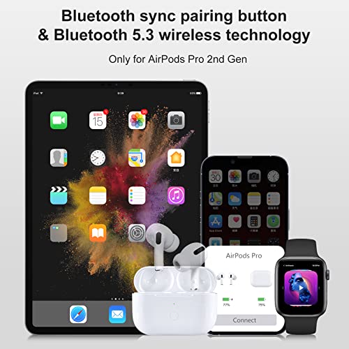 Compatible For Airpods Pro 2 Generation Charging Case Replacement, Compatible For Wireless Airpods Pro 2 Charger Case With Bluetooth Pairing Sync Button #TOP1