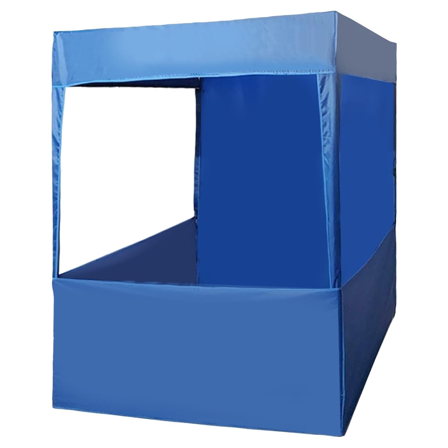 OUTO 4x4x7 ft Promotional Canopy 3-Side Open Foldable Tent Lightweight & Portable Water Resistant Multipurpose Gazebo for Advertisement Stall Promotion Activities (Blue)