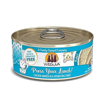 Weruva Wet Cat Food, Press Your Lunch with Chicken Pate, 5.oz Can, Pack of 8