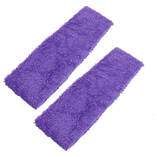 uxcell 2 Pcs Purple Bathroom Spa Face Washing Elastic Headband Hair Band