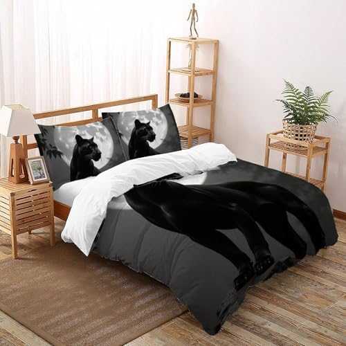 Housse de couette double guépard 200x200cm en microfibre avec ses taies - 2
