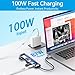 7 in1 USB C HUB, Type C to HDMI Adapter with 4K HDMI, 100W PD, USB 3.0/2.0, Type C Port, SD & TF Cards, USB C HUB Multiport Adapter for MacBook Air/Pro, iPad Pro, Dell XPS, HP, Samsung, Surface, etc
