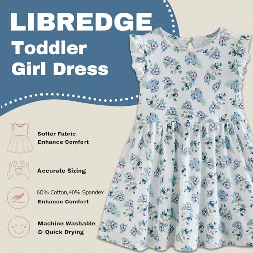 Toddler Girls Dress Ruffle Sleeve Casual Print Dresses Kids Summer Clothes 3-8 Years2