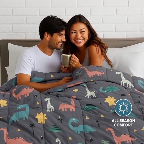 Image of Anjali Overseas 200 GSM 400 TC Kids Glace Cotton Reversible Cartoon Printed Double Bed King Size Comforter with Matching Bedsheet 90 * 100 with 2 Pillow Covers Set of 4 Pieces. Multi B