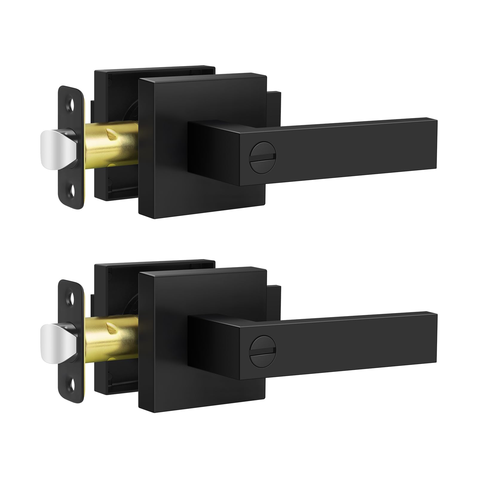 Gold Door Knobs - Keyless Privacy Handles -9