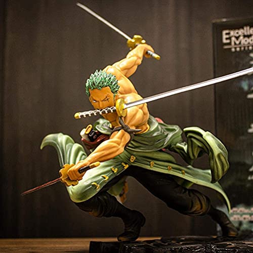 Roronoa Zoro Anime, Boneco de anime Sauron de três espadas, realista, modelo de personagem