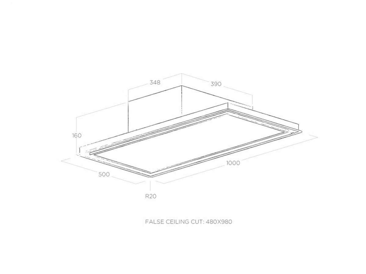 ELICA SKYDOME H16 A/100 PRF0147735A - Cuffia da soffitto, colore: Bianco
