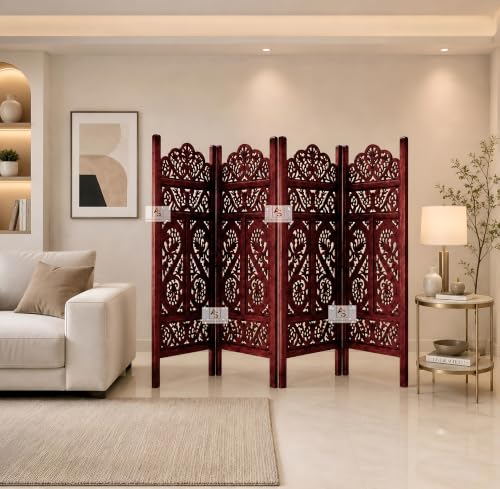 Image of Partition for Living Room,Divider,Partition Wall Divider Screen Separator, Wall Panel Divider for Hall | Bedroom |Office | Puja Room | Restaurant S Design (4 Feet 4 Panel)