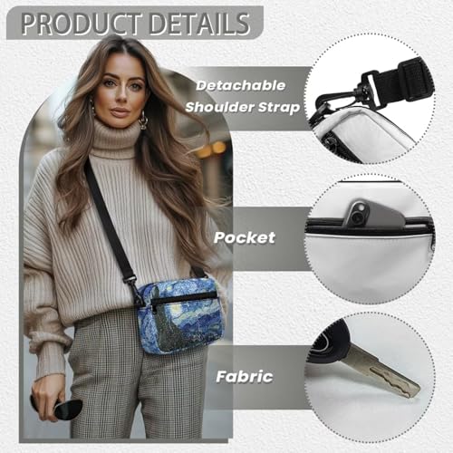 Crossbody Bags for Women Oil Painting Art Crossbody Purse, Claude Monet Painting Small Camera Shoulder Handbag4