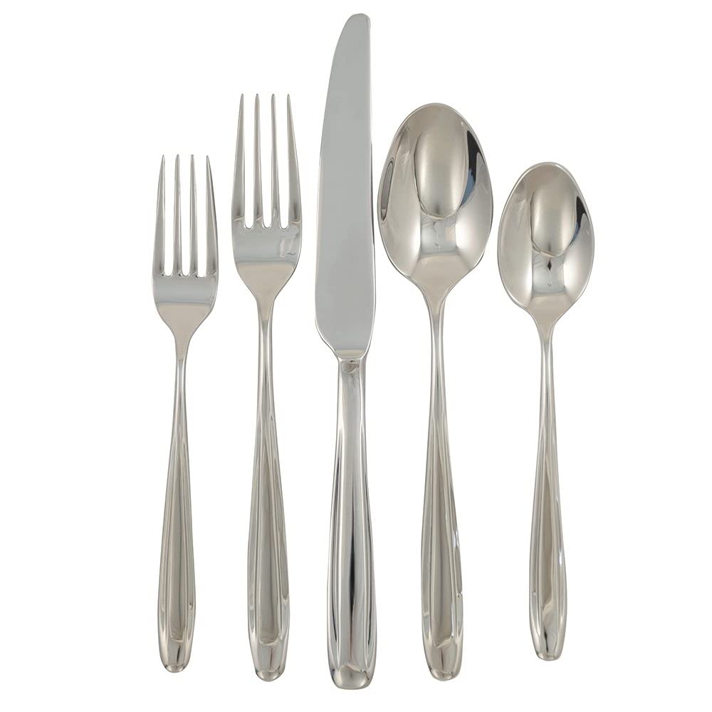 Ginkgo InternationalMadison 30-piece, Silverware Service for 6 Stainless Steel Flatware Set, Silver