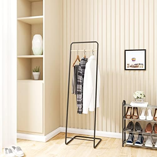 WOLTU Coat Racks Free Standing Clothes Rail Heavy Duty Garment Rack for Entrance, Bedroom, Hall, Hanging Rack Metal Black SR0078