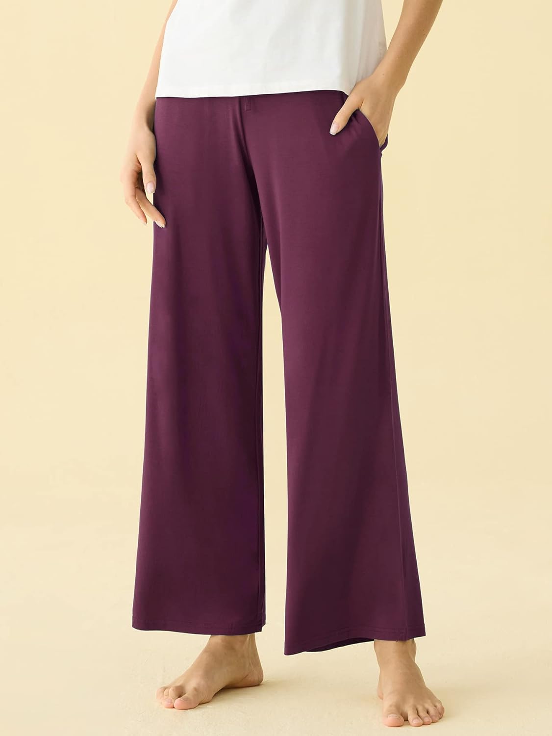 Latuza Women's Soft Viscose Wide Leg Lounge Pants Palazzo Sleep Bottoms - Image 2
