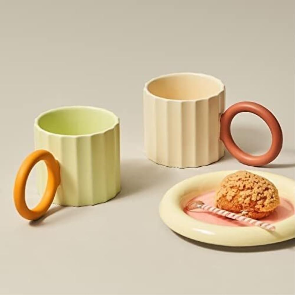 Kawa Kubek Filiżanki do Kawy Kubki Kubki Do Kawy Herbata Mleko Woda Pitna Para Kubek Prezent Urodzinowy Kubek Ceramiczny Kubek Do Herbaty Kubki Do Kawy Filiżanka do Kawy Kubków(Grün)