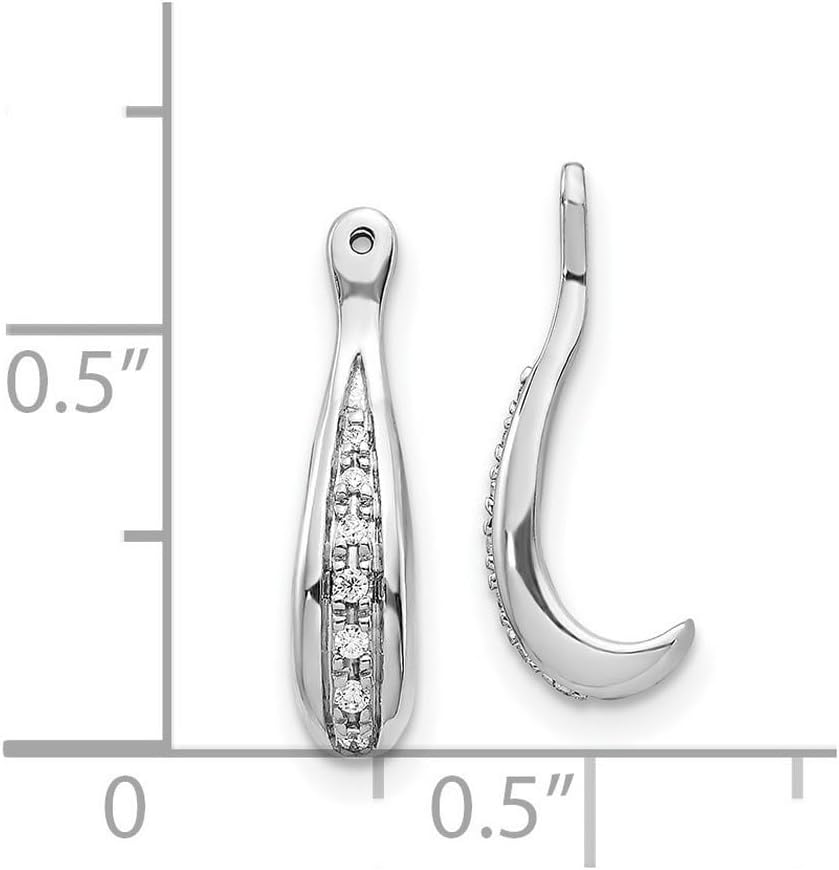 14k White Gold Lab Grown Diamond Earrings Jackets 17mm Long Earring Jacket for Women
