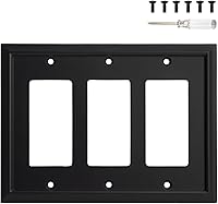 Vista 10 de Placa de pared, cubiertas de salida dúplex, cubierta de interruptor de luz en negro mate - variedad de 13 estilos de placa de salida eléctrica