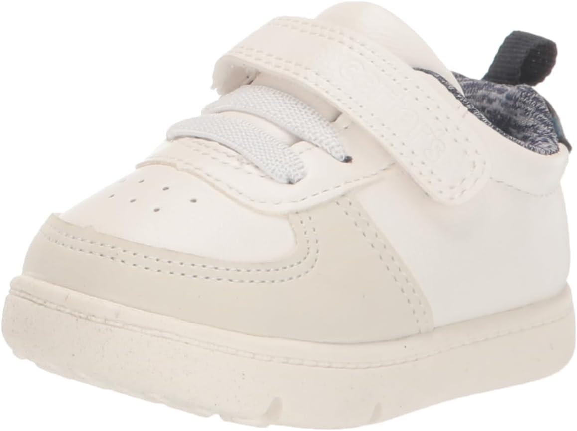 Carter's Every Step Baby Kyle-BP Sneaker, White, 4 US Unisex Infant