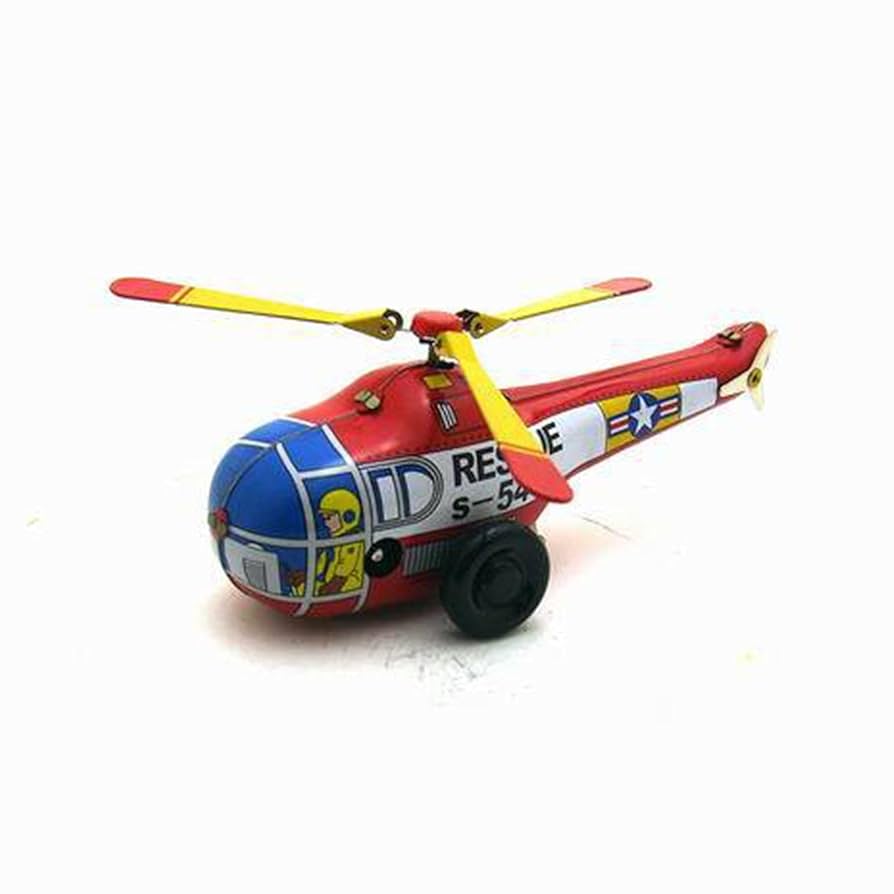Amazon.co.jp: EHJRE ゼンマイ式ブリキヘリコプター、グッズ