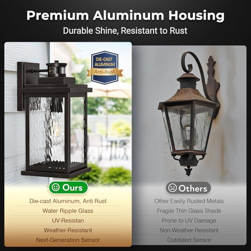 Image of VIANIS Large Adjustable-Sensitivity Motion Sensor Outdoor Lights, Aluminum