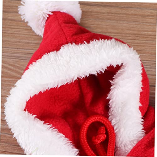 Capa y gorro navideño para perro rojo LIOOBO miniatura 5