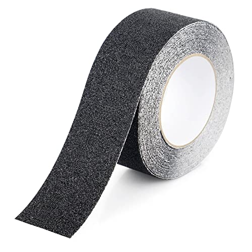 Ruban antidérapant,Bandes antidérapantes avec Ruban adhésif antidérapant pour escaliers, marches, revêtements de Sol, Ruban antidérapant Solide, Autocollant, Noir (5cm x 10m, Noir), BOMEI PACK Cover