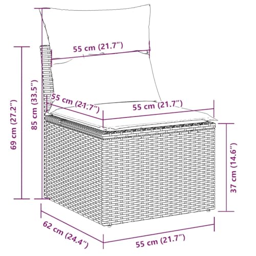 Salon de jardin 4 pcs modulable avec coussins pour optimiser les petits espaces - 5