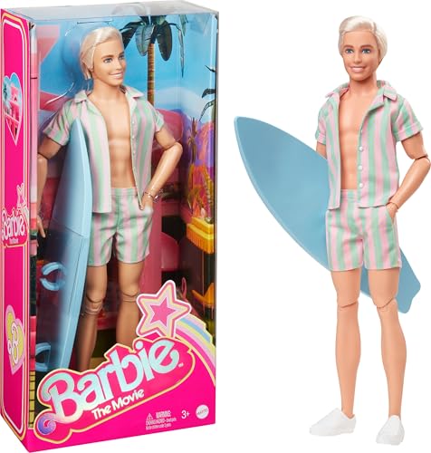 Barbie The Movie - Puppe Filme Fans, Ken-Puppe, Sammelpuppe im Surfbrett...