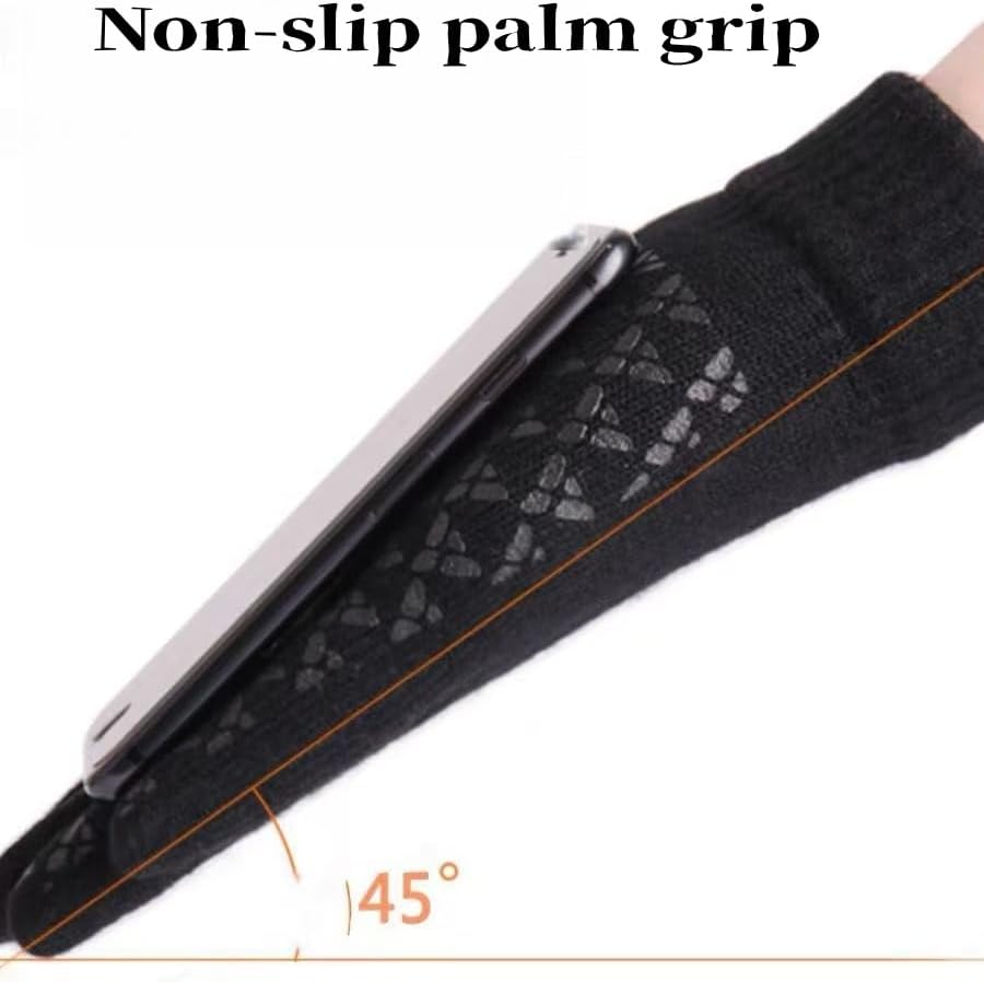 3-Pieces Winter Beanie Hat Scarf and Touch Screen Gloves Set Warm Knit Skull Cap for Men Women (black) - Image 7