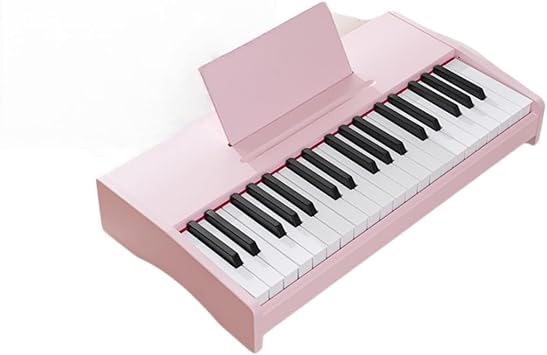 Mini Piano Wooden Toy Electronic Piano Baby Digital Piano Children Mini Size Small Baby with Music Music 37 Keys, Pink
