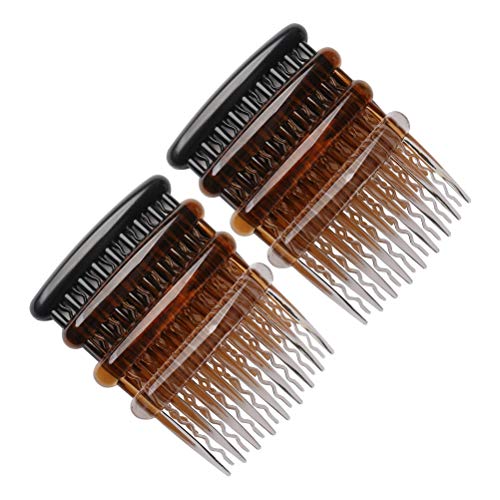 SUMAJU 12 Pcs Hair Combs for Women, Portable Side Comb Hair Accessories Plastic Teeth Hair Side Combs, Wavy Teeth Hair Comb for Fine Hair (4 Colors)