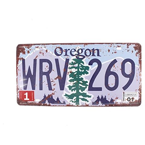 6x12 Inches Vintage Feel Rustic Home,Bathroom and Bar Wall Decor Car Vehicle License Plate Souvenir Metal Tin Sign Plaque (Oregon WRV 269) Cover