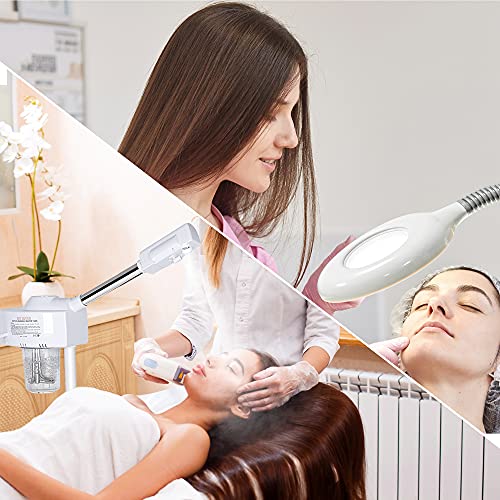2 In 1 Facial Steamer Pro Ionic Ozone Facial Steamer On Wheels With 5X Magnifying Lamp Hot Mist Function For Salon Spa Home Beauty Equipment #TOP6