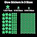 MOJOTORY Glow in The Dark Star Stickers, Bright and Lasting, Glow Stickers for Ceiling and Wall, Glow in The Dark Stars for Ceiling, Fantastic Wall Stickers for Bedroom, Green