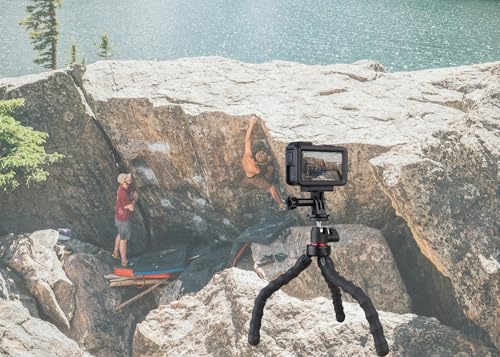 Image of Flexible Camera Tripod Compatible with GoPro Hero 12, 11,10, 9 Bendable Tripod 360 Rotation Mount Stand for Vlogging