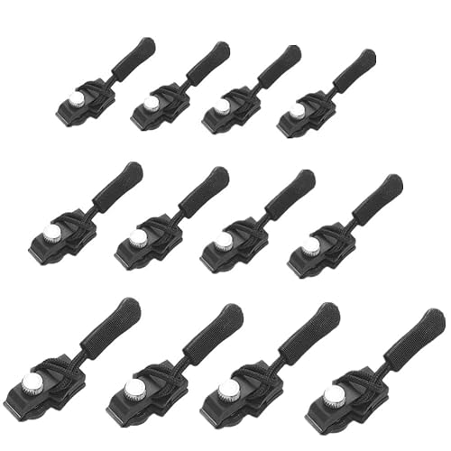 Zipper Repair Kit, 12pcs 3 Different Size Replacement Zipper Quick